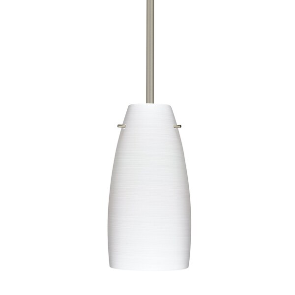 Besa Lighting Tao 10 Stem Pendant, Chalk, Satin Nickel Finish, 1x100W Incandescent 1TT-1512KR-SN - main